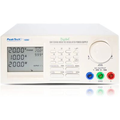Peaktech 1890 DC Power Supply - 1-20V 0-10A, USB, RS-485 Peaktech 1890 DC Power Supply - 1-20V 0-10A, USB, RS-485