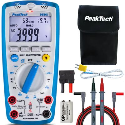 PeakTech P 3690 - Digitalmultimeter 5-in-1 Umweltmessgerät PeakTech P 3690 - Digitalmultimeter 5-in-1 Umweltmessgerät