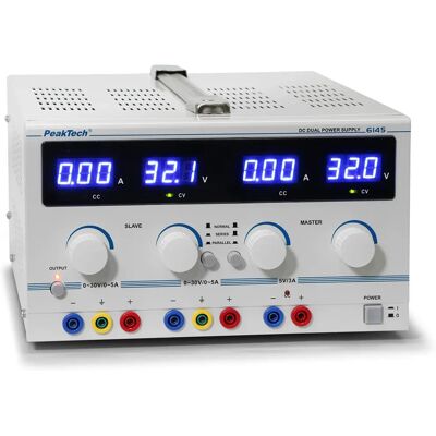 PeakTech Dubbelkanals laboratorie kraftförsörjning 0-30V / 0-5A PeakTech Dubbelkanals laboratorie kraftförsörjning 0-30V / 0-5A