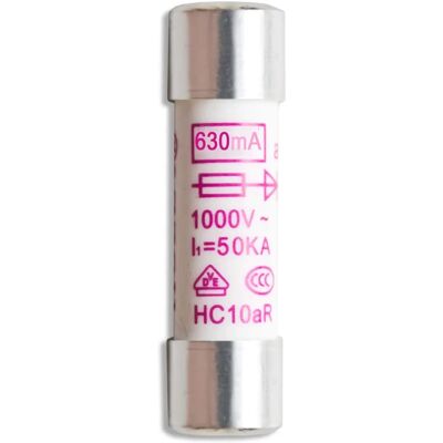 Peaktech MMS P7520 - Fusibile 10,3x38mm, 1000V, 0,63A, AR - Fusibile Peaktech MMS P7520 - Fusibile 10,3x38mm, 1000V, 0,63A, AR - Fusibile