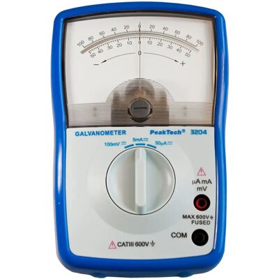 Galvanomètre analogique PEAKTECH P 3204 - 50 μA à 100 mV Galvanomètre analogique PEAKTECH P 3204 - 50 μA à 100 mV