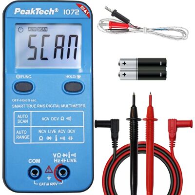 Peaktech P 1072 Digital Multimeter - True RMS, NCV, 600V Peaktech P 1072 Digital Multimeter - True RMS, NCV, 600V