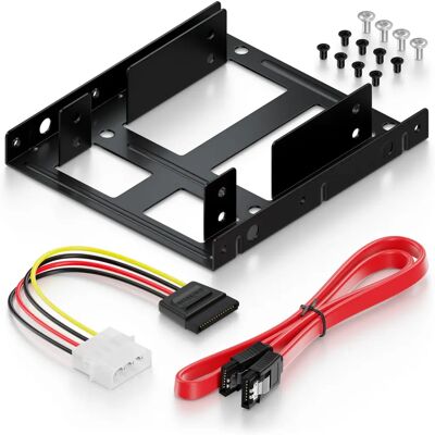 deleyCON 4250580104650 - 2x 2,5" HDD/SSD - Alumínio - Suporte de montagem HDD deleyCON 4250580104650 - 2x 2,5" HDD/SSD - Alumínio - Suporte de montagem HDD