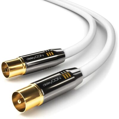 deleyCON - MK278 - White - 2m - Câble coaxial - Publicité deleyCON - MK278 - White - 2m - Câble coaxial - Publicité