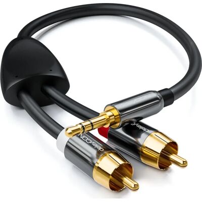 deleyCON - MK318 - 12,5 m - 3,5 mm 2x RCA - cabo de áudio deleyCON - MK318 - 12,5 m - 3,5 mm 2x RCA - cabo de áudio