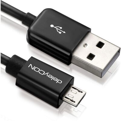 deleyCON USB - Micro USB - 0,5 m - Preto - Cabo USB deleyCON USB - Micro USB - 0,5 m - Preto - Cabo USB