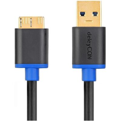 deleyCON - MK757 - USB 3.2 Gen 1 - USB-A vers Micro-B - Câble - Publicité deleyCON - MK757 - USB 3.2 Gen 1 - USB-A vers Micro-B - Câble - Publicité