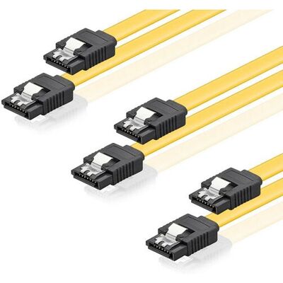 deleyCON - 3x-0.5m-SATA-III - 0,5m - Amarelo - Cabo SATA deleyCON - 3x-0.5m-SATA-III - 0,5m - Amarelo - Cabo SATA