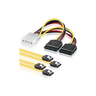 deleyCON SATA 6Gbit/s + 4-pin - 0,5m - reto - preto/amarelo - cabo SATA deleyCON SATA 6Gbit/s + 4-pin - 0,5m - reto - preto/amarelo - cabo SATA