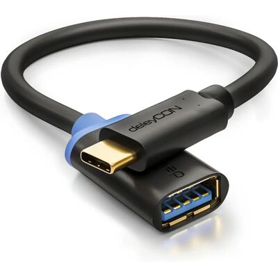 DELEYCON - MK1073 - USB-C para USB-A - Preto - Cabo DELEYCON - MK1073 - USB-C para USB-A - Preto - Cabo