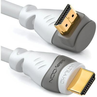 deleyCON - MK2692 - HDMI 270° angulé - 0.5 m blanc - Câble HDMI - Publicité deleyCON - MK2692 - HDMI 270° angulé - 0.5 m blanc - Câble HDMI - Publicité