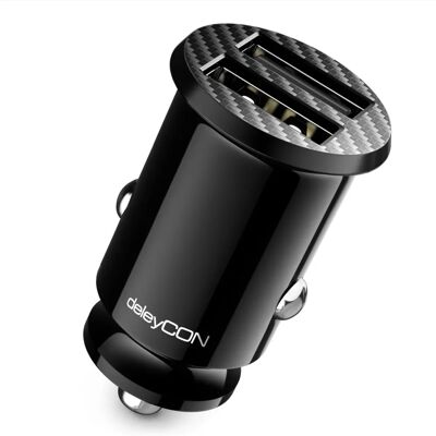 deleyCON - MK4191 - Preto - 2x2.4A - Carregador veicular deleyCON - MK4191 - Preto - 2x2.4A - Carregador veicular