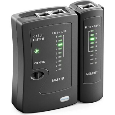 deleyCON - MK5196 - Noir - RJ11/RJ12/RJ45 - Testeur de câbles - Publicité deleyCON - MK5196 - Noir - RJ11/RJ12/RJ45 - Testeur de câbles - Publicité