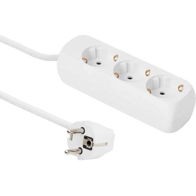 MicroConnect - GRU0033W - 3-uttak - 3m ledning - Strømlinje MicroConnect - GRU0033W - 3-uttak - 3m ledning - Strømlinje