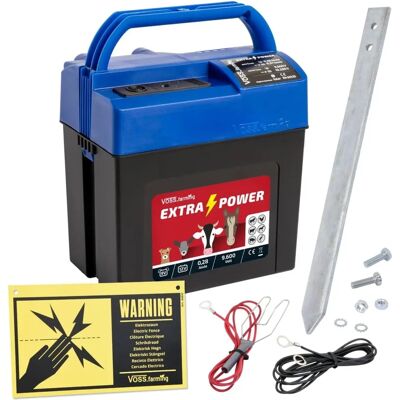 VOSS.farming Extra Power 9V Energiseur de Clôture Électrique - Portable, 6000V - Publicité VOSS.farming Extra Power 9V Energiseur de Clôture Électrique - Portable, 6000V - Publicité
