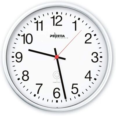 PEWETA Weiße Funkwanduhr mit Arabischen Zahlen - Wanduhr PEWETA Weiße Funkwanduhr mit Arabischen Zahlen - Wanduhr