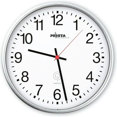 Orologio da Parete Radio-Controllato PEWETA Bianco Argento - Orologio Orologio da Parete Radio-Controllato PEWETA Bianco Argento - Orologio