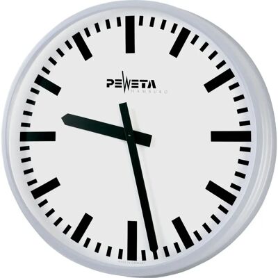Peweta - Wanduhr Großraum 42cm - Weissaluminium - Wall Clock Peweta - Wanduhr Großraum 42cm - Weissaluminium - Wall Clock