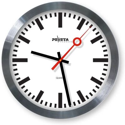 Peweta Wanduhr 30cm Silber Quarz Minimalistisch Peweta Wanduhr 30cm Silber Quarz Minimalistisch