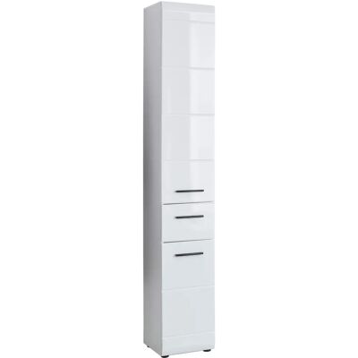 Trendteam SKIN Badmöbel Hochschrank Weiß Hochglanz 30x182x31 cm Trendteam SKIN Badmöbel Hochschrank Weiß Hochglanz 30x182x31 cm