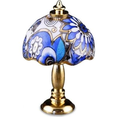 Reutter - 001.641/5 - Blauer Lampschirm - Goldener Fuß - Miniaturlampe Reutter - 001.641/5 - Blauer Lampschirm - Goldener Fuß - Miniaturlampe