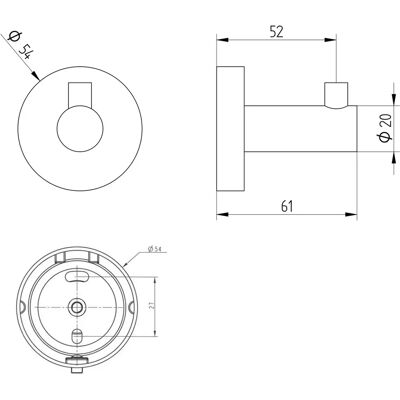 Kronenbach Radia Haken - mit Konsole - Messing - Zum Kleben oder Schrauben Kronenbach Radia Haken - mit Konsole - Messing - Zum Kleben oder Schrauben