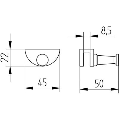Kronenbach Haken für Duschabtrennungen - Für Glas bis 8,5mm Kronenbach Haken für Duschabtrennungen - Für Glas bis 8,5mm
