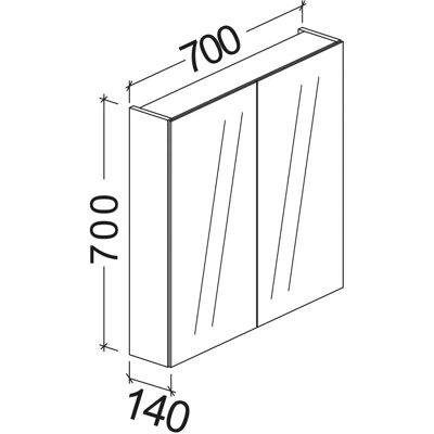 Kronenbach KBSPSDB7702T14165 - Spiegelschrank - 70cm - doppelt verspiegelt - 4 Glaseinlegeböden - Aufputz Kronenbach KBSPSDB7702T14165 - Spiegelschrank - 70cm - doppelt verspiegelt - 4 Glaseinlegeböden - Aufputz