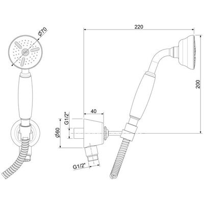 Kronenbach IOTA 2.0 Brauseset - Wandanschlussbogen Kronenbach IOTA 2.0 Brauseset - Wandanschlussbogen