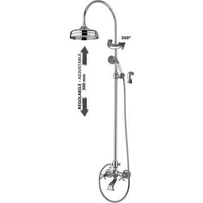 Kronenbach IOTA 2.0 Duschsystem - Retro Handbrause, Metallkopf, 150cm Schlauch Kronenbach IOTA 2.0 Duschsystem - Retro Handbrause, Metallkopf, 150cm Schlauch