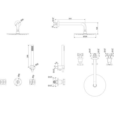 Kronenbach Zeta 2.0 Duschset - Komplett mit Kopfbrause Kronenbach Zeta 2.0 Duschset - Komplett mit Kopfbrause
