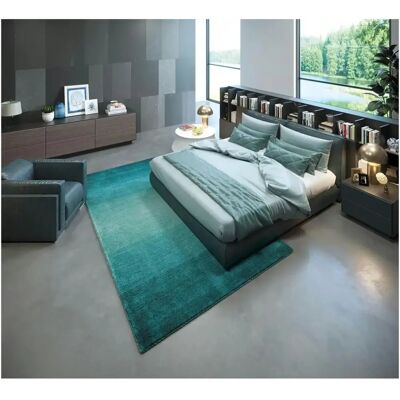 THEKO Wool Comfort Handgewebter Teppich - 70x140cm, Blau, 14mm - Teppiche THEKO Wool Comfort Handgewebter Teppich - 70x140cm, Blau, 14mm - Teppiche