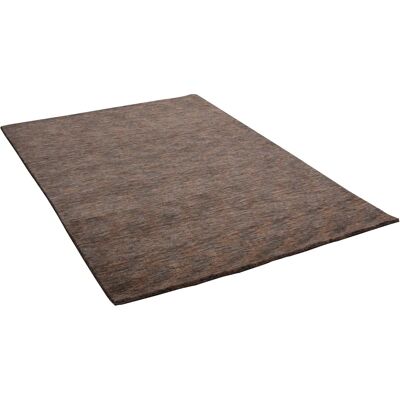 THEKO Nebraska Uni Wollteppich - 70x140cm, Braun, Handgewebt THEKO Nebraska Uni Wollteppich - 70x140cm, Braun, Handgewebt