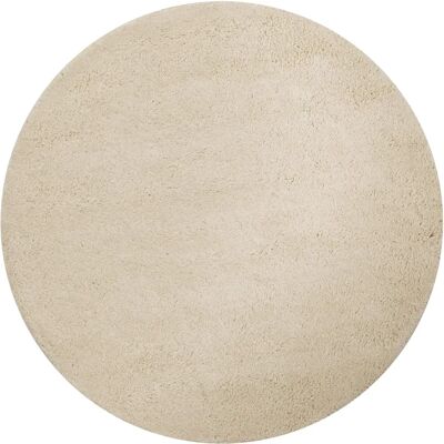 THEKO Hadj Uni Wollteppich - Runde 150cm, Handgeknüpft, Naturweiß THEKO Hadj Uni Wollteppich - Runde 150cm, Handgeknüpft, Naturweiß