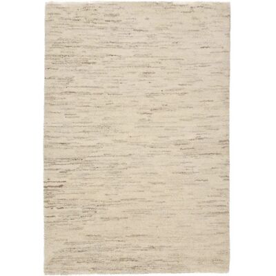 THEKO Hadj Uni Wollteppich - Handgeknüpft, 60x120 cm, Beige - Wollteppich THEKO Hadj Uni Wollteppich - Handgeknüpft, 60x120 cm, Beige - Wollteppich
