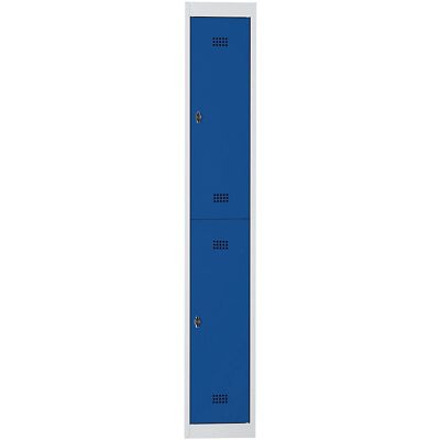 Locker de acero Wolf - 2 compartimentos, gris claro / azul genciana Locker de acero Wolf - 2 compartimentos, gris claro / azul genciana