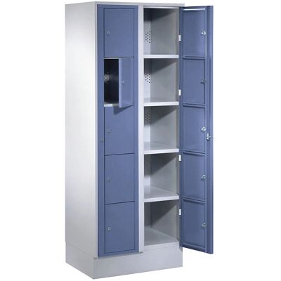 Armadio per lavanderia Wolf - 1800x700x500mm - 10 scomparti - grigio chiaro / blu colomba Armadio per lavanderia Wolf - 1800x700x500mm - 10 scomparti - grigio chiaro / blu colomba