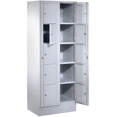 Wolf Waschraum Schrank - 1800x700x500mm, 10 Fächer - Hellgrau RAL 7035 Wolf Waschraum Schrank - 1800x700x500mm, 10 Fächer - Hellgrau RAL 7035