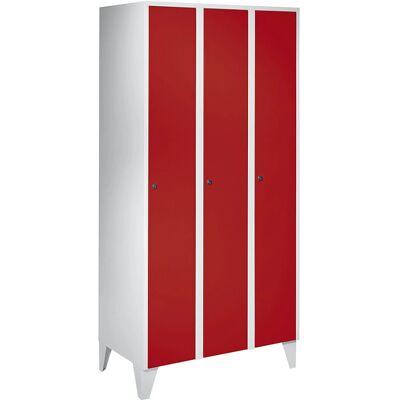 Armadio Wolf con gambe - 3 scomparti - Rosso vivo Armadio Wolf con gambe - 3 scomparti - Rosso vivo