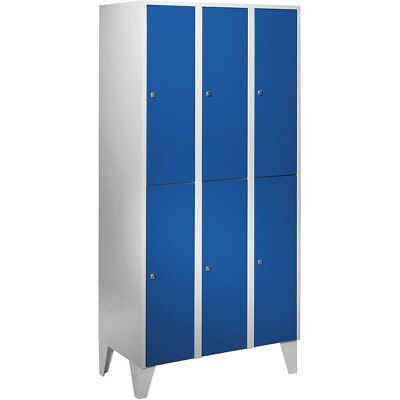 Armadio spogliatoio con gambe - 6 scomparti - Genciana blu Armadio spogliatoio con gambe - 6 scomparti - Genciana blu