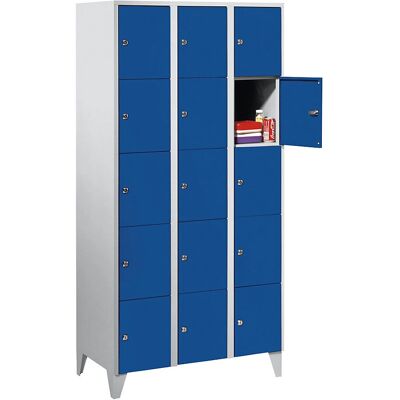 Wolf Modell MÜNCHEN Stauraumschrank - 15 Fächer, Hellgrau / Blau Genciana Wolf Modell MÜNCHEN Stauraumschrank - 15 Fächer, Hellgrau / Blau Genciana