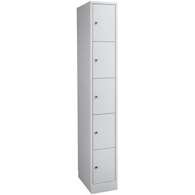 Armario de almacenamiento Wolf - 5 compartimentos, 300mm, Gris claro Armario de almacenamiento Wolf - 5 compartimentos, 300mm, Gris claro
