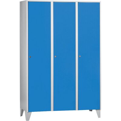 Wolf Armadio spogliatoio - 3 scomparti, acciaio, azzurro chiaro RAL 5012 Wolf Armadio spogliatoio - 3 scomparti, acciaio, azzurro chiaro RAL 5012