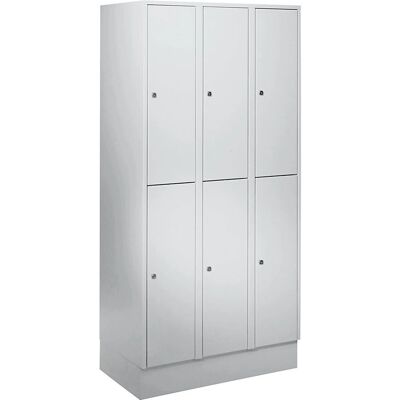 Wolf Armadio guardaroba - 6 scomparti, acciaio, RAL 7035 Wolf Armadio guardaroba - 6 scomparti, acciaio, RAL 7035