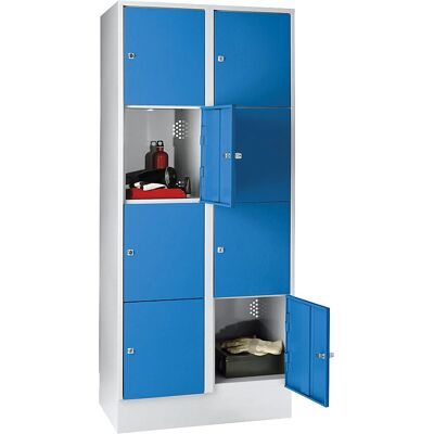 Wolf Lager Schrank - 8 Fächer, Hellgrau & Blau Wolf Lager Schrank - 8 Fächer, Hellgrau & Blau