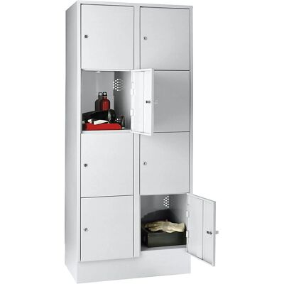 Wolf Modell - 8 Fach Schließbarer Stahl Schrank - Hellgrau RAL 7035 Wolf Modell - 8 Fach Schließbarer Stahl Schrank - Hellgrau RAL 7035