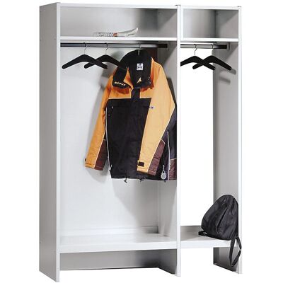 Armadio Aperto Grigio Chiaro Wolf - 10 Ganci in Legno Armadio Aperto Grigio Chiaro Wolf - 10 Ganci in Legno