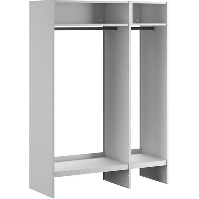Armario abierto Wolf gris claro - 15 perchas de madera Armario abierto Wolf gris claro - 15 perchas de madera