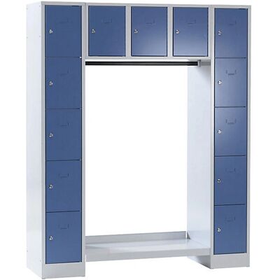 Sistema Armadio Wolf - 13 Scomparti - Acciaio - Azzurro / Grigio Sistema Armadio Wolf - 13 Scomparti - Acciaio - Azzurro / Grigio