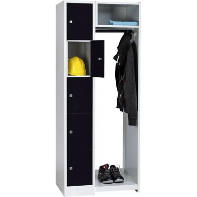 Sistema de armario Wolf con compartimentos con cerradura - Negro Sistema de armario Wolf con compartimentos con cerradura - Negro